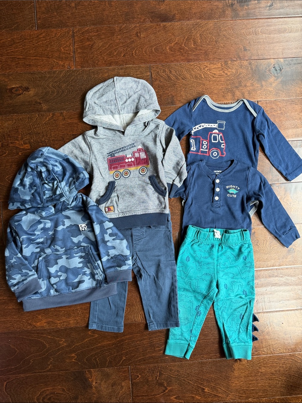 12M Toddler Boys Bundle - Fire Truck, Dino, Camo
